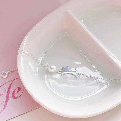 "Playful Kitty" 925 Sterling Silver Bracelet - Cute, Simple, and Elegant (Copy)