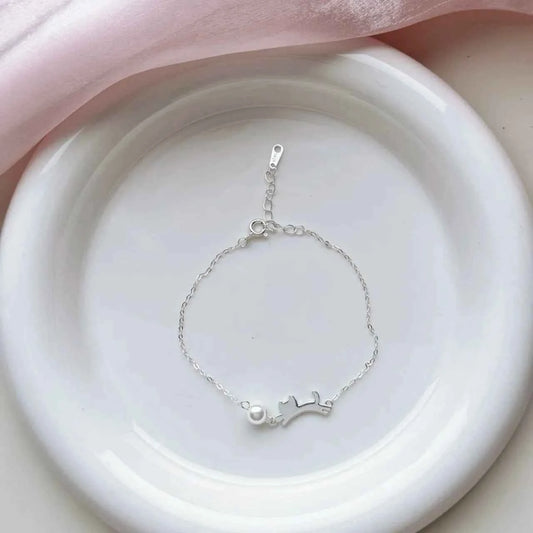 "Playful Kitty" 925 Sterling Silver Bracelet - Cute, Simple, and Elegant (Copy)