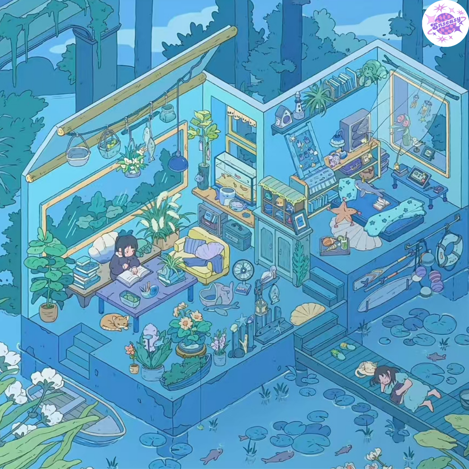 Plus Dream House 9.0 – 3D Miniature Sticker Scenes - 4 Theme Sets: Night House | Garden House | Treehouse | Warm House