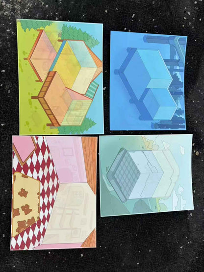 Plus Dream House 9.0 – 3D Miniature Sticker Scenes - 4 Theme Sets: Night House | Garden House | Treehouse | Warm House