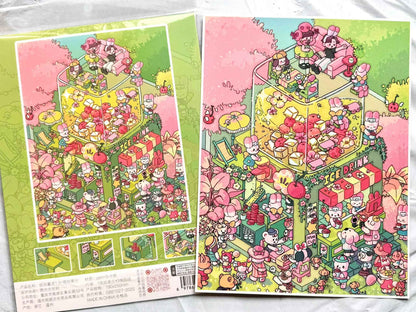 Plus Fairy Tale World 1.0 – 3D Miniature Sticker Scenes - 5 Theme Sets: Romantic Wine | Tea Fragrance | Coffee Time | Colorful Juice | Ball Machine