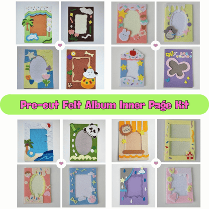DIY Felt Photo Album Inner Page Kit – Handmade Pre-cut Craft Set (36 Styles)