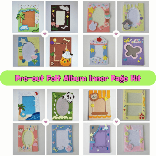 DIY Felt Photo Album Inner Page Kit – Handmade Pre-cut Craft Set (36 Styles)