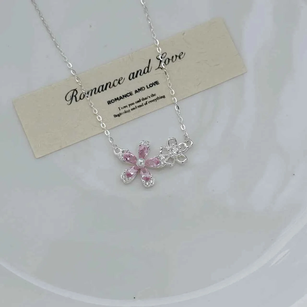 "Sakura Cheese" 925 Sterling Silver Floral Necklace – Sweet, Soft & Gift-Ready (Copy)