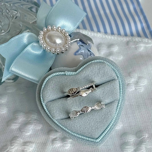 "Shell Fisherman's Island" 925 Sterling Silver Shell and Double Fish Ring - Unique and Charming (Copy)