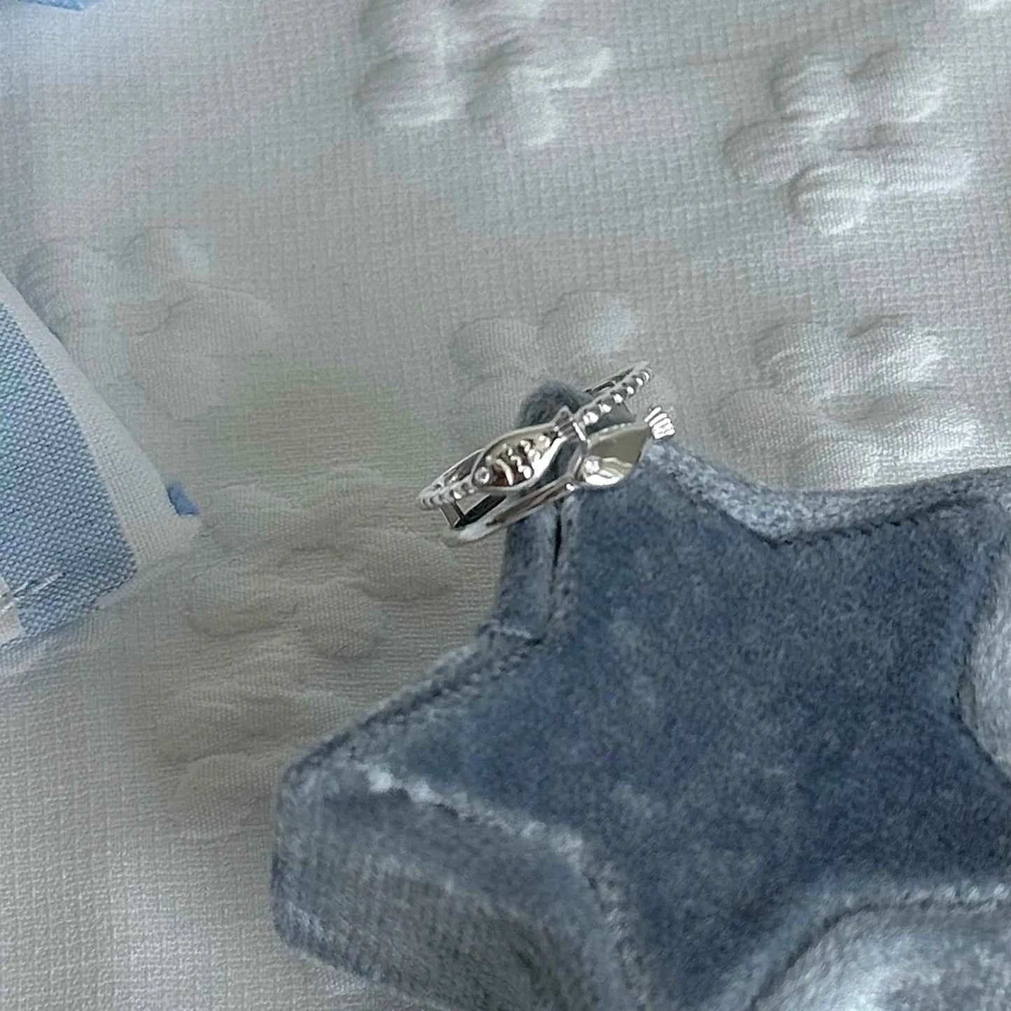 "Shell Fisherman's Island" 925 Sterling Silver Shell and Double Fish Ring - Unique and Charming (Copy)