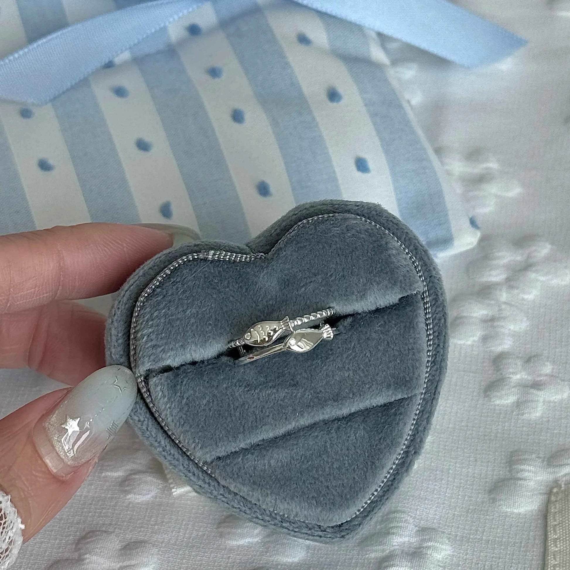 "Shell Fisherman's Island" 925 Sterling Silver Shell and Double Fish Ring - Unique and Charming (Copy)