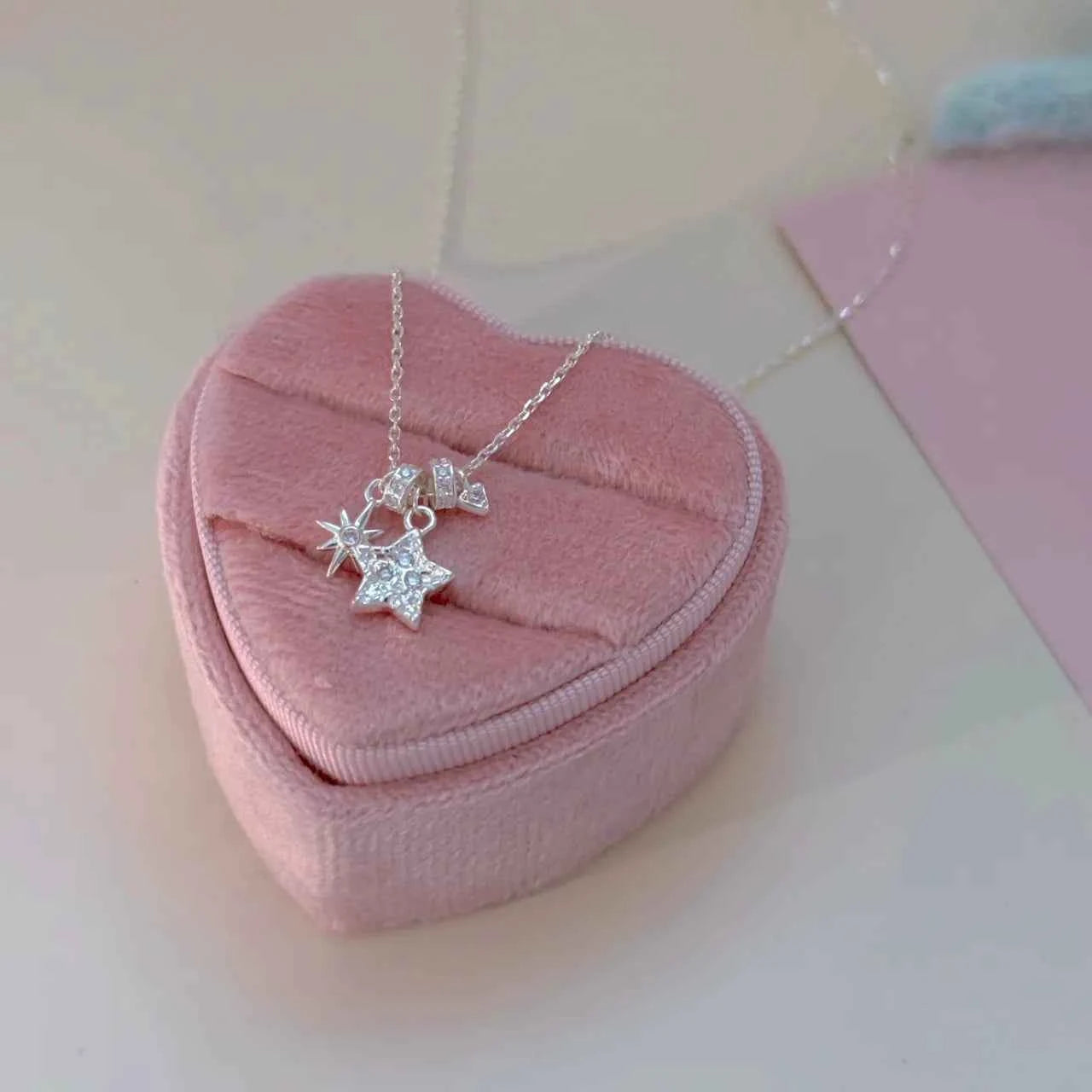 "Starry Ceiling" 925 Sterling Silver Star Charm Necklace - Dreamy and Sophisticated