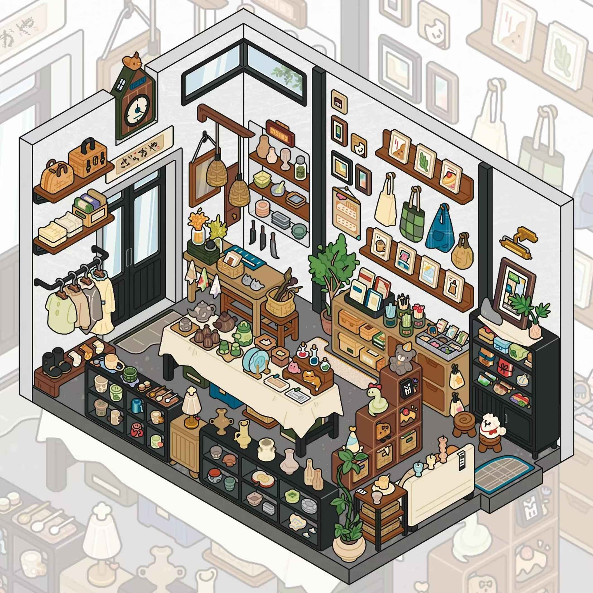 Travel Journal: Japan – 3D Miniature Scene Sticker – 4 Theme Sets: Convenience Store | Oden Shop | Manga House | Variety Store