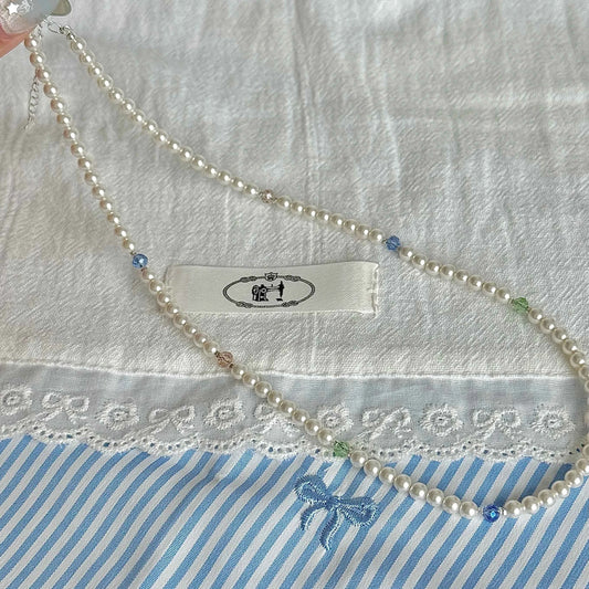 "Yingluo" 925 Sterling Silver Necklace with Pearls and Czech Beads - Unique and Gentle (Copy)