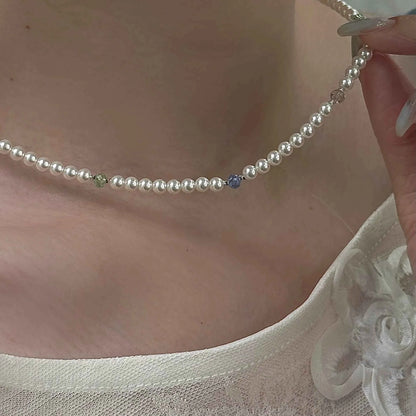 "Yingluo" 925 Sterling Silver Necklace with Pearls and Czech Beads - Unique and Gentle (Copy)