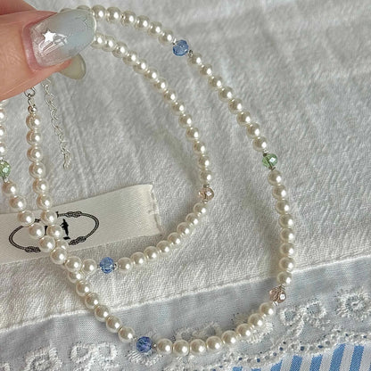 "Yingluo" 925 Sterling Silver Necklace with Pearls and Czech Beads - Unique and Gentle (Copy)